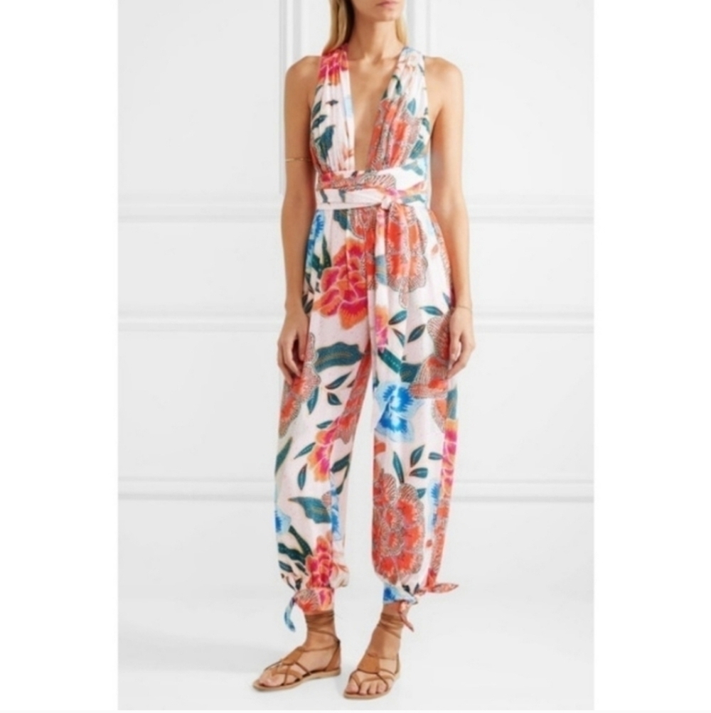 Mara Hoffman Arcadia printed plissé-crepe jumpsuit